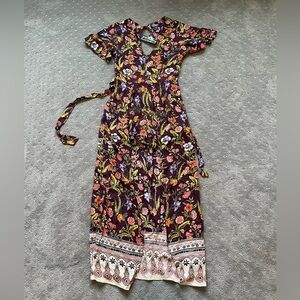 NWT Angie Romper With Maxi Skirt Overlay Keyhole Back Size Small